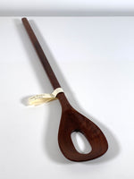 walnut slotted cooking spoon